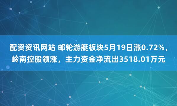 配资资讯网站 邮轮游艇板块5月19日涨0.72%，岭南控股领涨，主力资金净流出3518.01万元