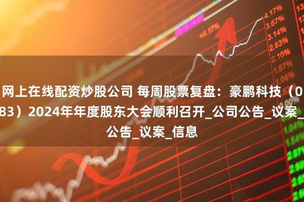 网上在线配资炒股公司 每周股票复盘：豪鹏科技（001283）2024年年度股东大会顺利召开_公司公告_议案_信息